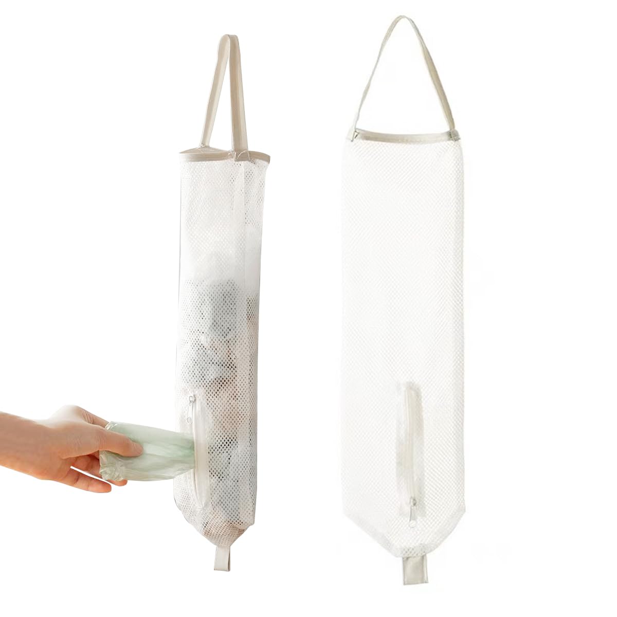HASTHIP 2PCS Mesh Garbage Bag, Mesh Hanging Garbage Bag Dispensers, Reusable and Washable, Hanging Storage Bag Grocery Bags Holder for Kitchen and pantry HASTHIP 2PCS Mesh Garbage Bag, Mesh Hanging Garbage Bag Dispensers, Reusable and Washable, Hanging Storage Bag Grocery Bags Holder for Kitchen and pantry
